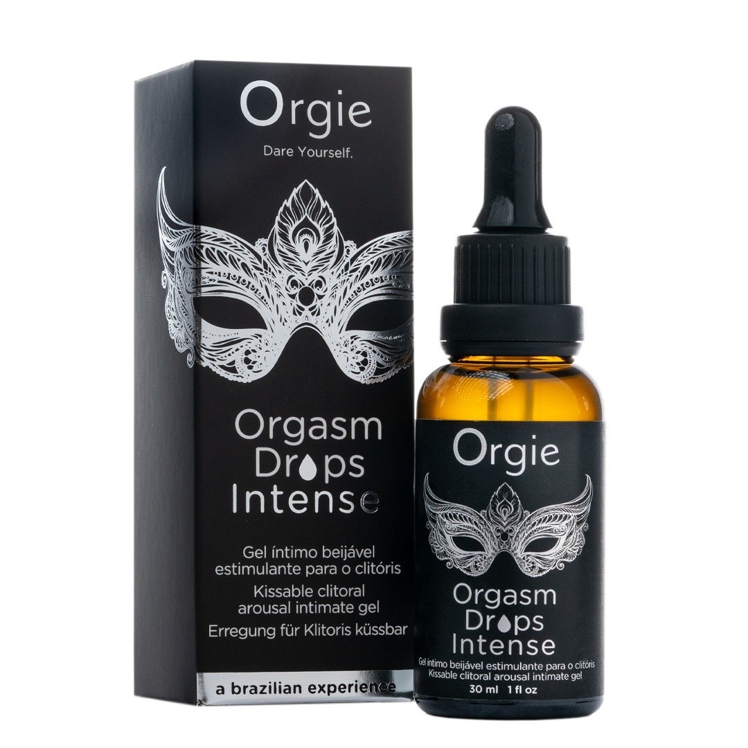 Orgie Orgasm Drops Intense 30 ml, hřejivý intimní masážní olej na klitoris pro zvýšení citlivosti
