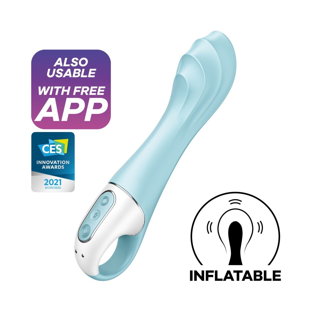 Satisfyer Air Pump Vibrator 5+, chytrý vibrátor na bod G 20 x 4 cm