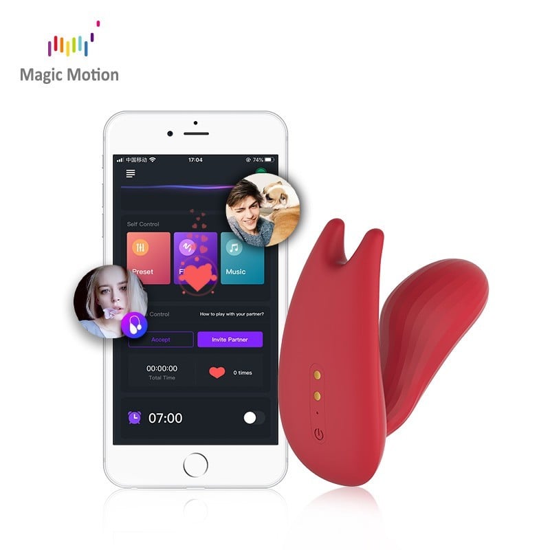 Magic Motion Magic Umi Smart Wearable Dual Motor Vibrator, silikónový vibrátor ovládaný mobilnou aplikáciou