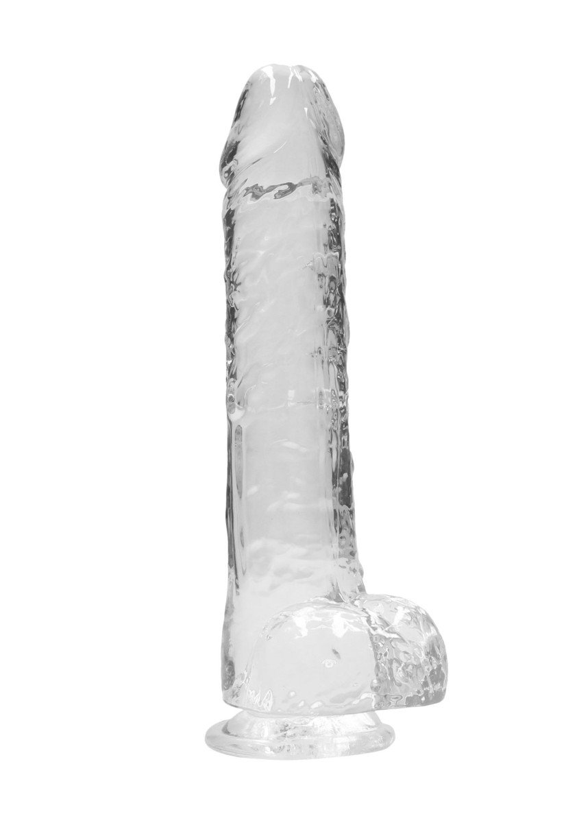 Gelové dildo RealRock Crystal Clear 10″ průhledné