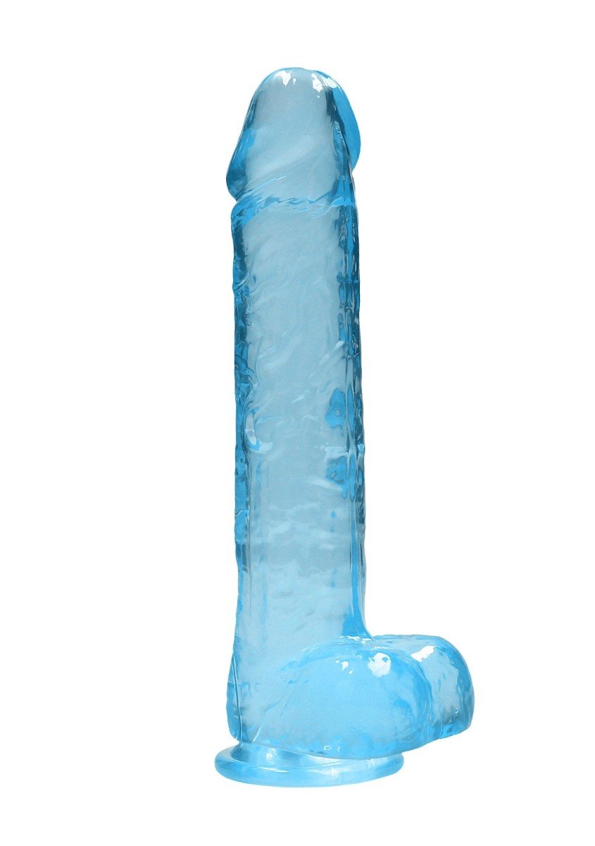 RealRock Crystal Clear 10″ Jelly Dildo Blue