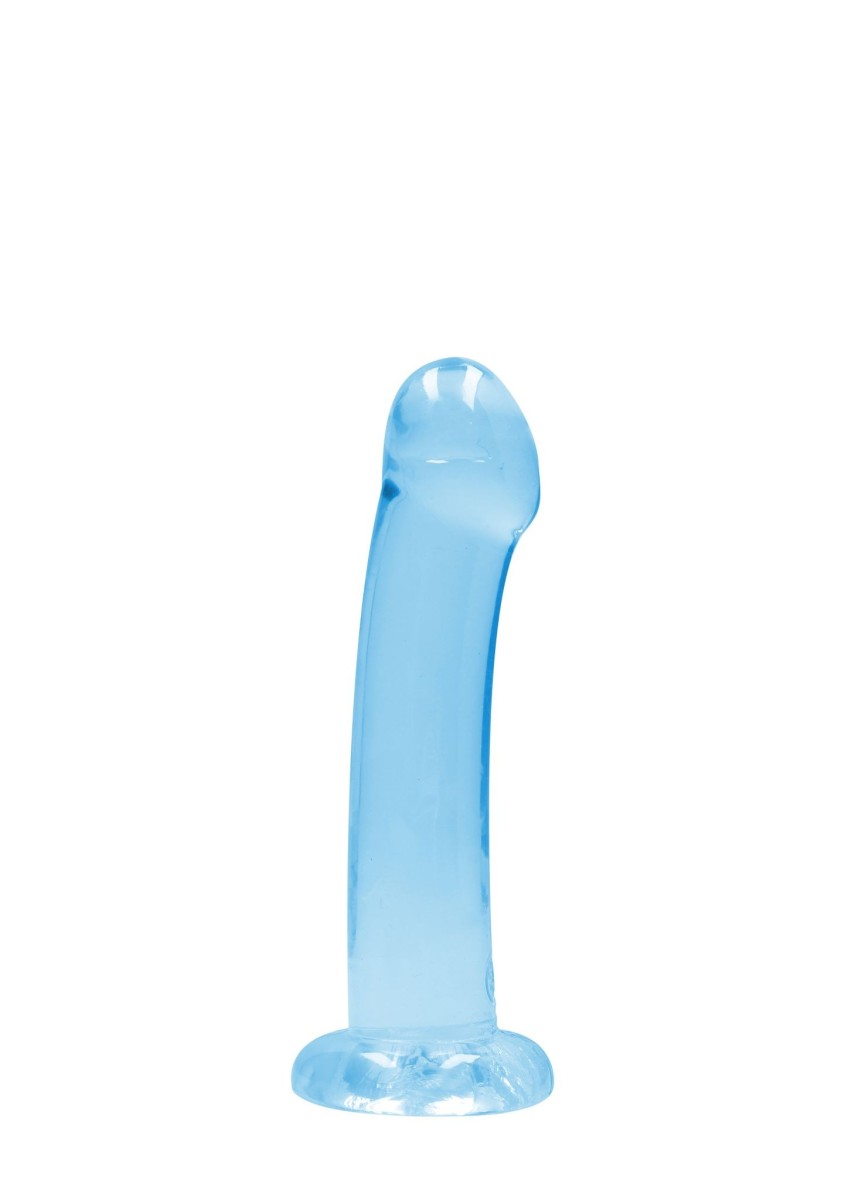 Gélové dildo RealRock Crystal Clear Non Realistic 7″ modré