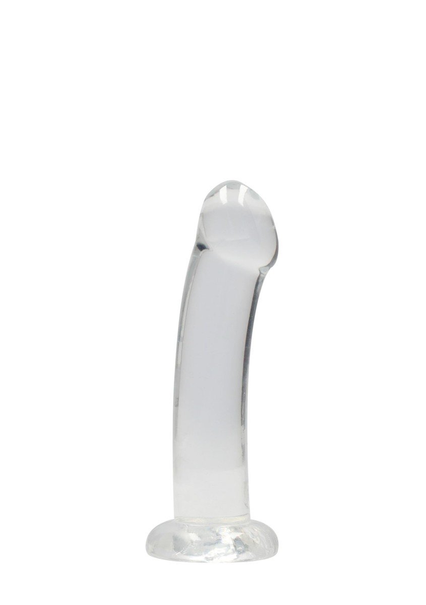 Gelové dildo RealRock Crystal Clear Non Realistic 7″ průhledné, dildo s přísavkou 19 x 3,5 cm