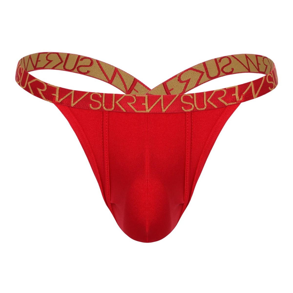 Pánská tanga Sukrew Ruby Bubble Thong S, červená pánská tanga