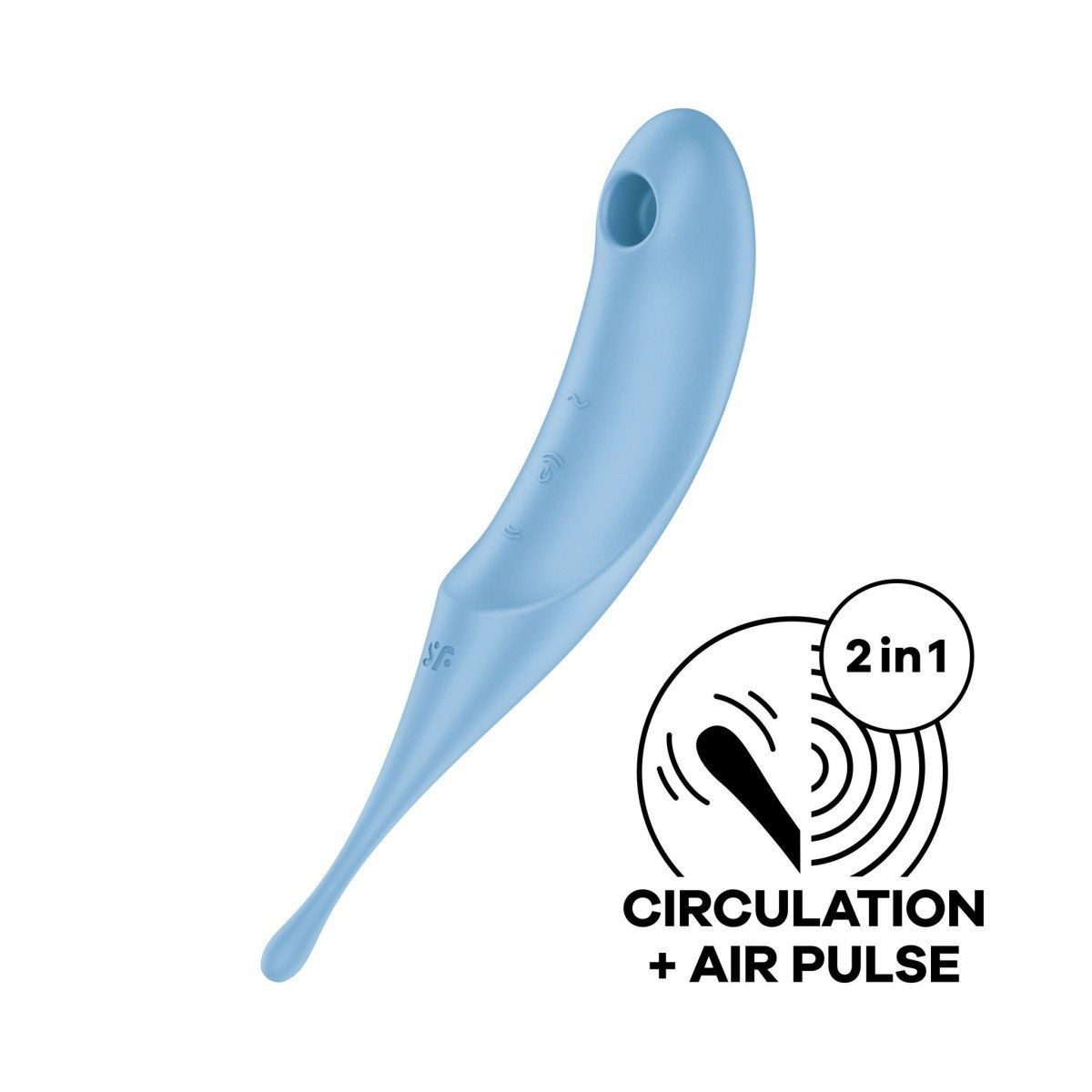 Stimulátor klitorisu Satisfyer Twirling Pro modrý, bodový vibrátor se stimulátorem klitorisu