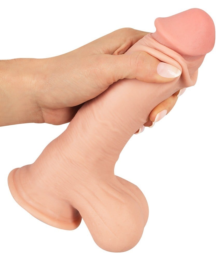 Realistické dildo so sťahovacou kožou Nature Skin 20 cm