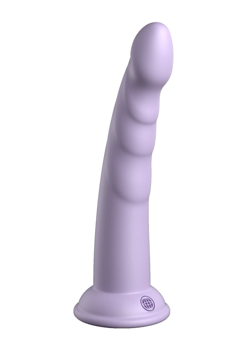 Silikonové dildo Dillio Platinum Slim Seven fialové, dildo s přísavkou 19,7 x 3,6 cm