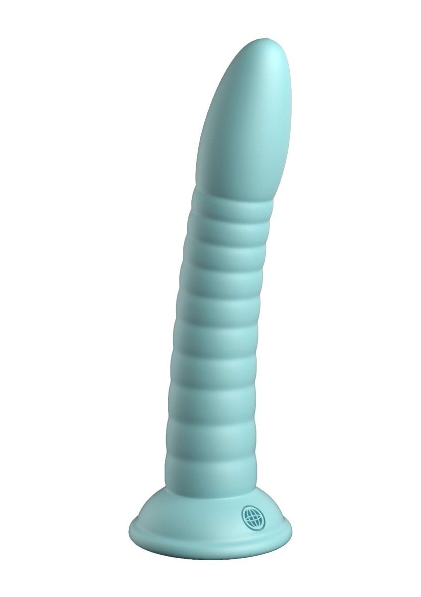 Silikonové dildo Dillio Platinum Wild Thing tyrkysové, dildo s přísavkou 19,7 x 3,5 cm