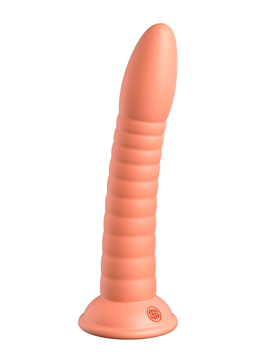 Silikonové dildo Dillio Platinum Wild Thing oranžové, dildo s přísavkou 19,7 x 3,5 cm