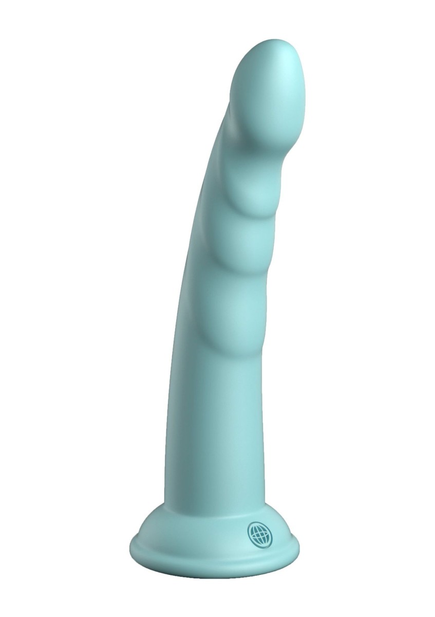 Silikónové dildo Dillio Platinum Slim Seven tyrkysové, dildo s prísavkou 19,7 x 3,6 cm