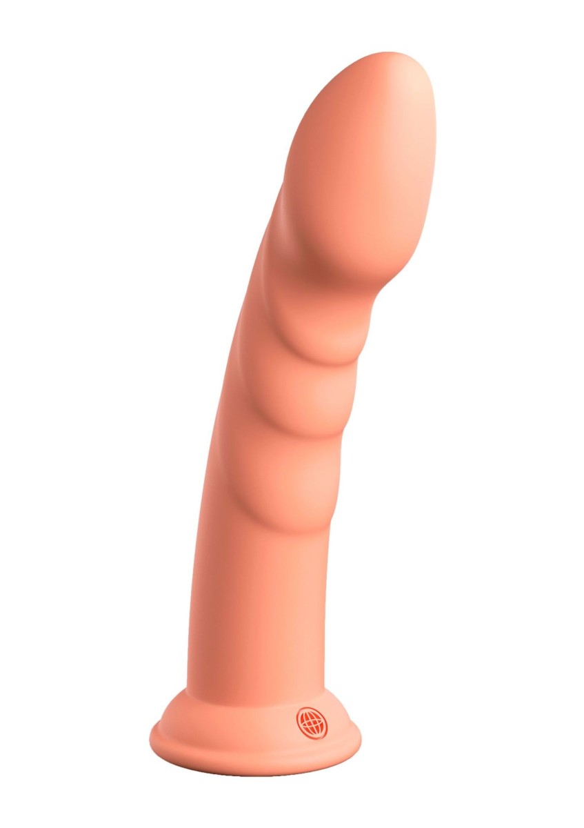 Silikónové dildo Dillio Platinum Super Eight oranžové, dildo s prísavkou 21 x 3,9 cm