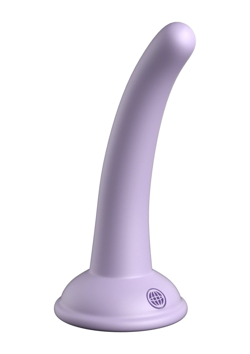 Silikónové dildo Dillio Platinum Curious Five fialové, dildo s prísavkou 14,6 x 3 cm