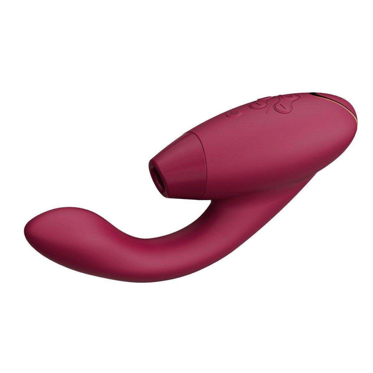 Vibrátor s podtlakovou stimulací Womanizer Duo 2 Bordeaux, vibrátor na bod G se stimulátorem klitorisu