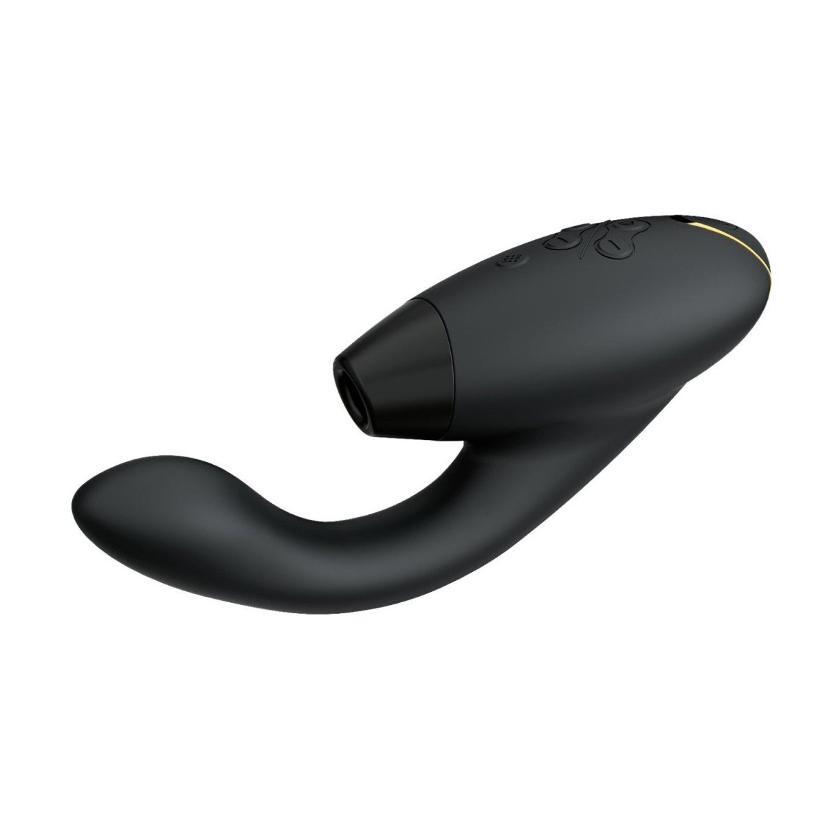 Vibrátor s podtlakovou stimuláciou Womanizer Duo 2 Black, vibrátor na bod G so stimulátorom klitorisu