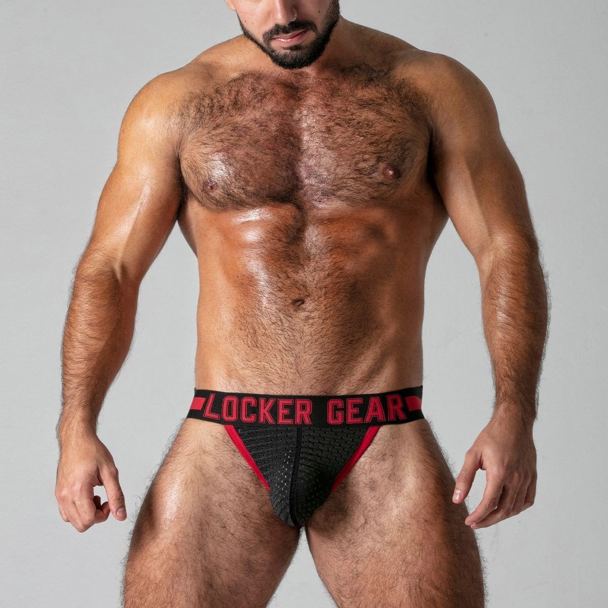 Jocksy Locker Gear LK0526 Push It Jockstrap červené XL, pánské jocksy s push-up váčkem