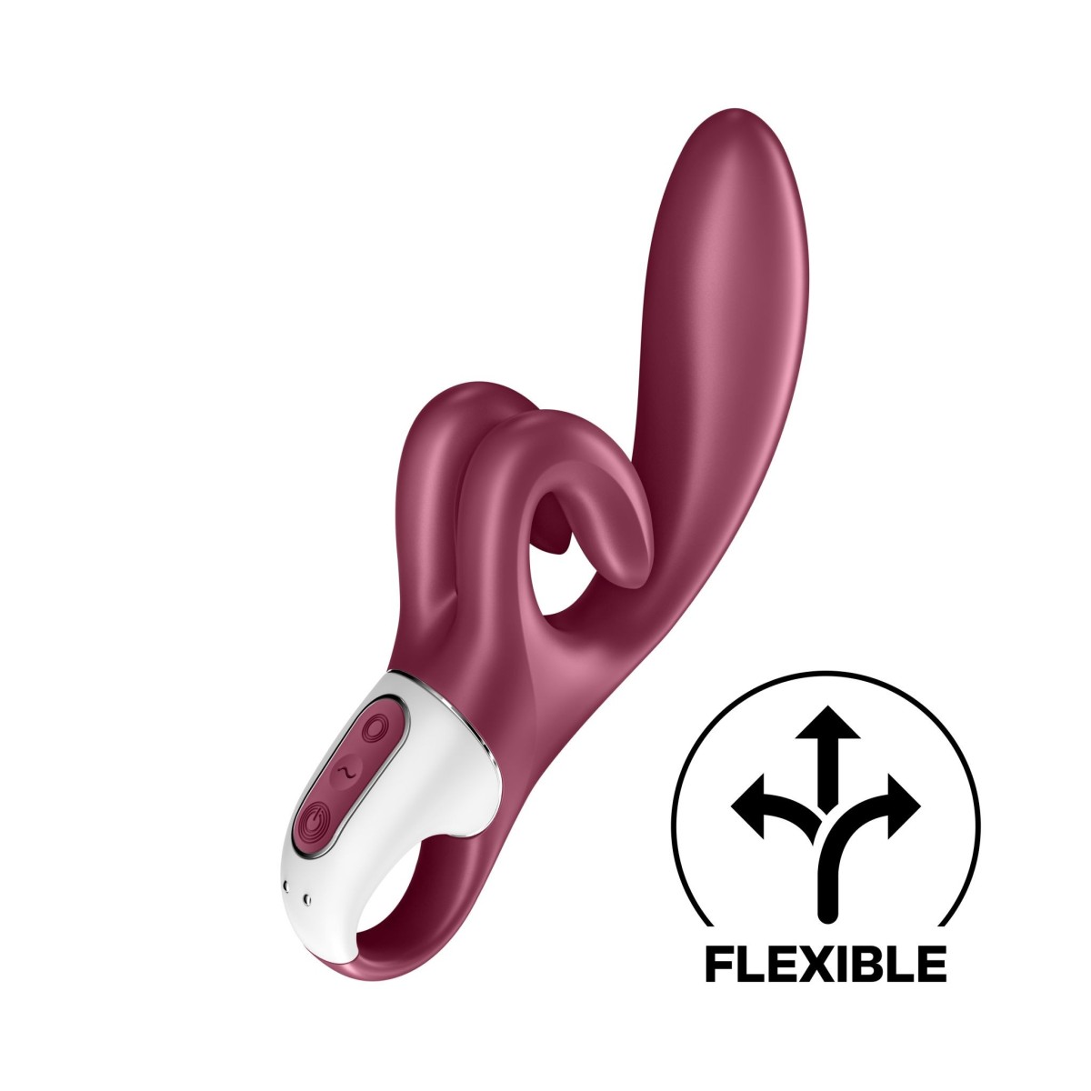 Rabbit vibrátor Satisfyer Touch Me červený, silikonový vibrátor na G-bod a klitoris