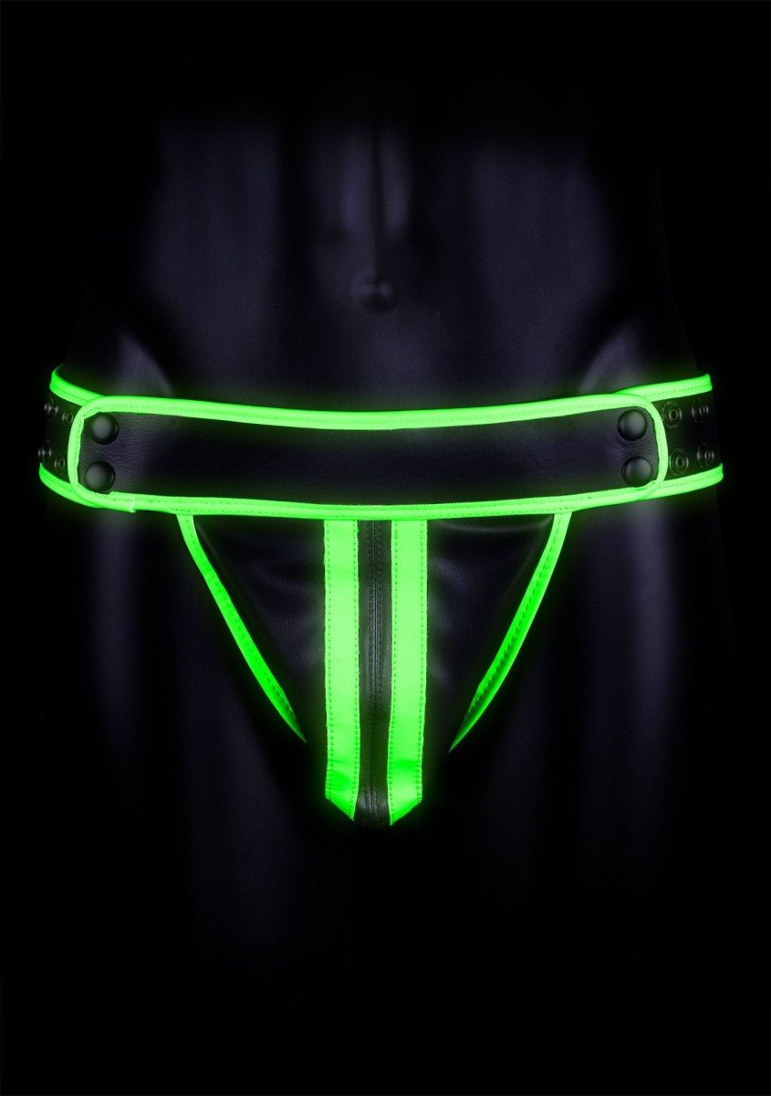 Jocksy Ouch! Glow in the Dark S/M, kožené svítící jocksy