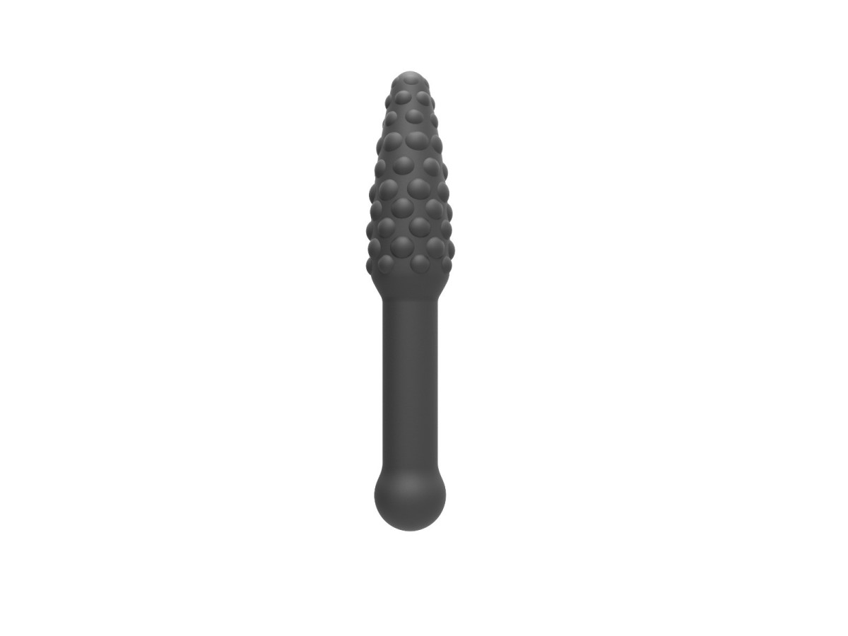 Zenn Bim Bam Line Silicone Plug, černé anální dildo 23 x 2,8–4,4 cm