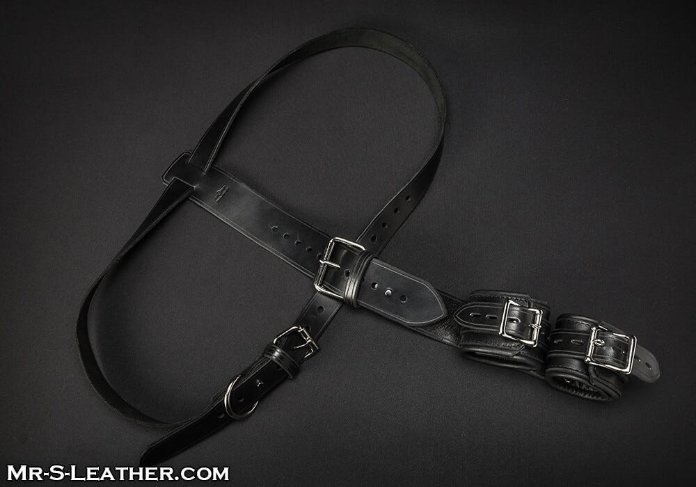 Kožená pouta Mr. S Leather Shoulder to Wrist Restraints