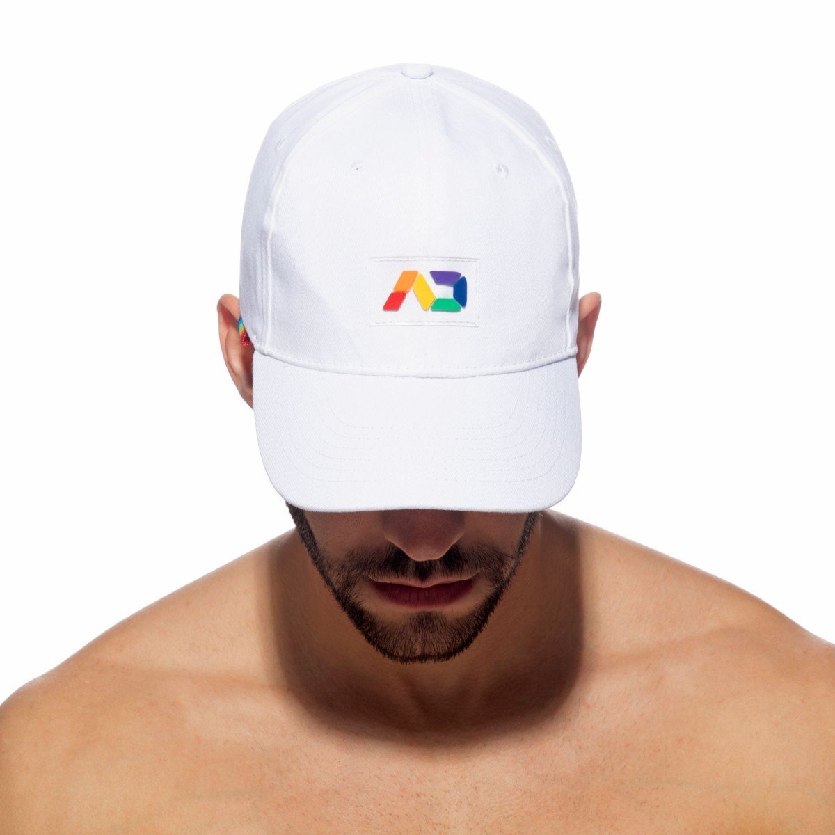 Kšiltovka Addicted AD1118 Rainbow Cap bílá