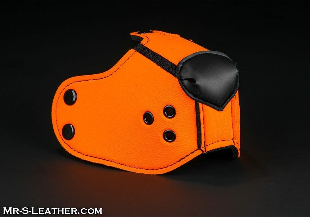 Mr. S Leather Neoprene K9 Muzzle Orange, neoprenový čumák pro puppy play