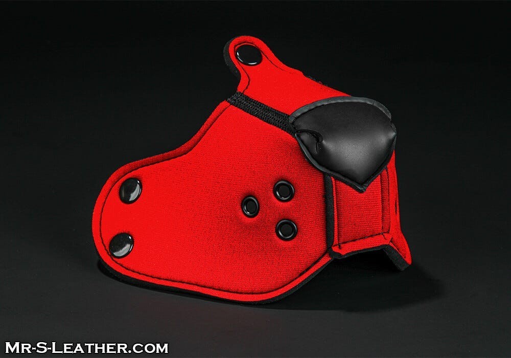 Psí čumák Mr. S Leather Neoprene K9 Muzzle Red