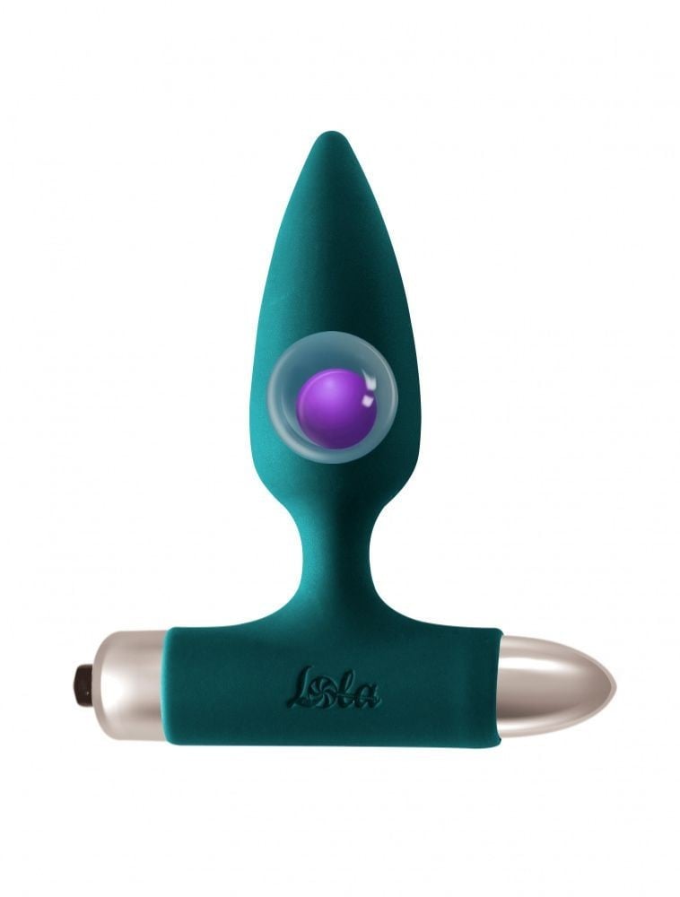 Vibračný análny kolík Lola Games Spice It Up New Edition Glory zelený, silikónový vibračný kolík 11,1 x 1,2–2,9 cm