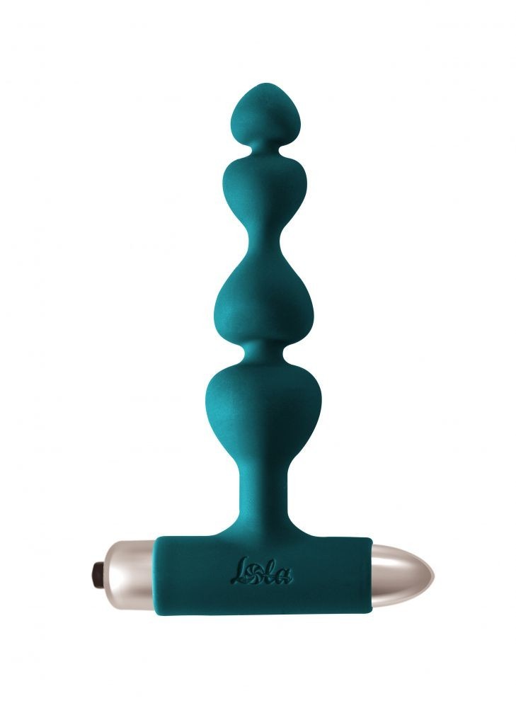 Vibrační anální kuličky Lola Games Spice It Up New Edition Excellence zelené, silikonový anální řetěz 15 x 1,3–3,2 cm
