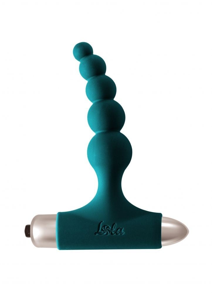 Vibrační anální kuličky Lola Games Spice It Up New Edition Splendor zelené, silikonový anální řetěz 15 x 1,3–3,2 cm