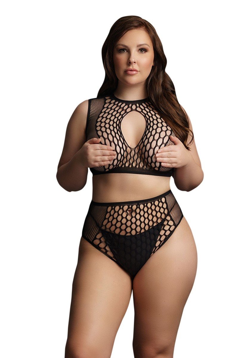 Le Désir Duo Net Key-Hole Bra Set XL–4XL