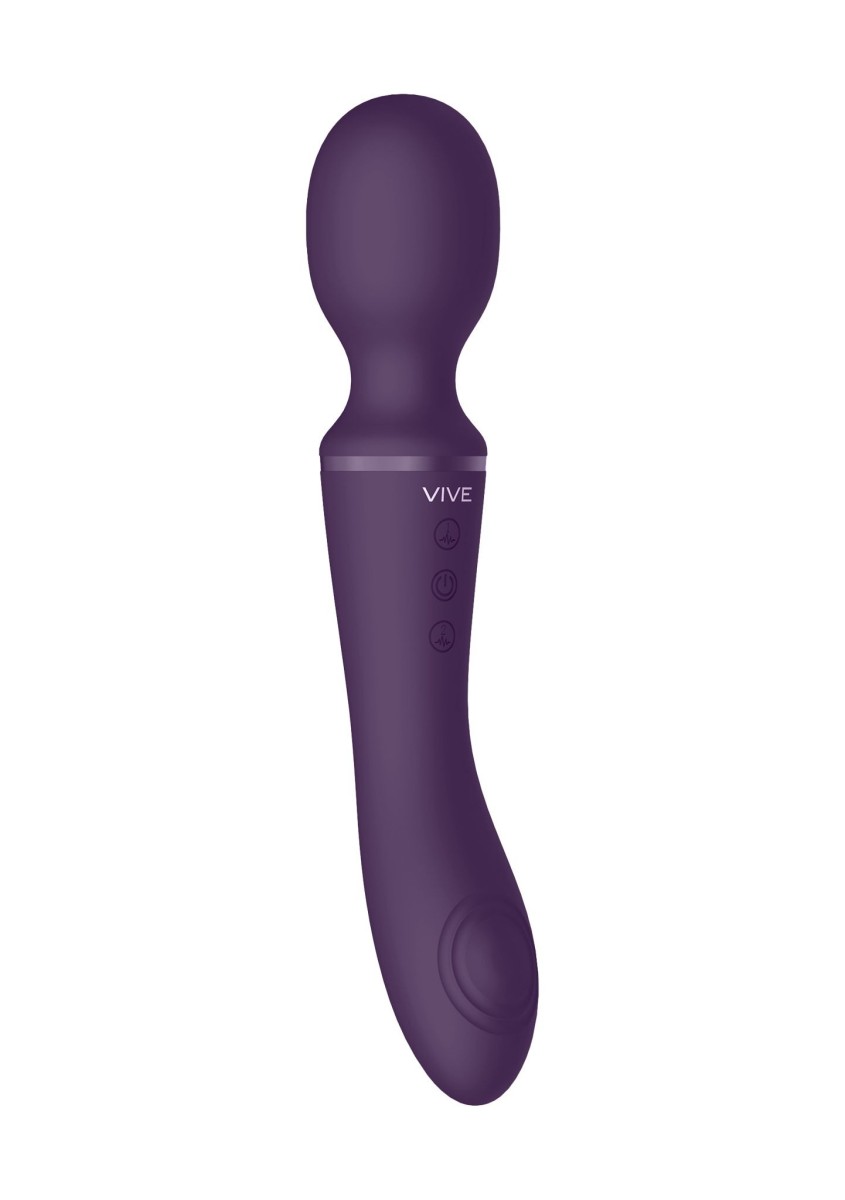 Masážna hlavica Vive Enora fialová, vibračná masážna hlavica a vibrátor s pulzujúcou plochou 22 x 4,2 cm