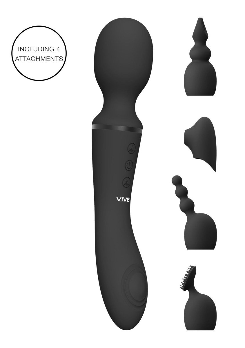 Vive Nami Pulse Wave & Vibrating Wand Black