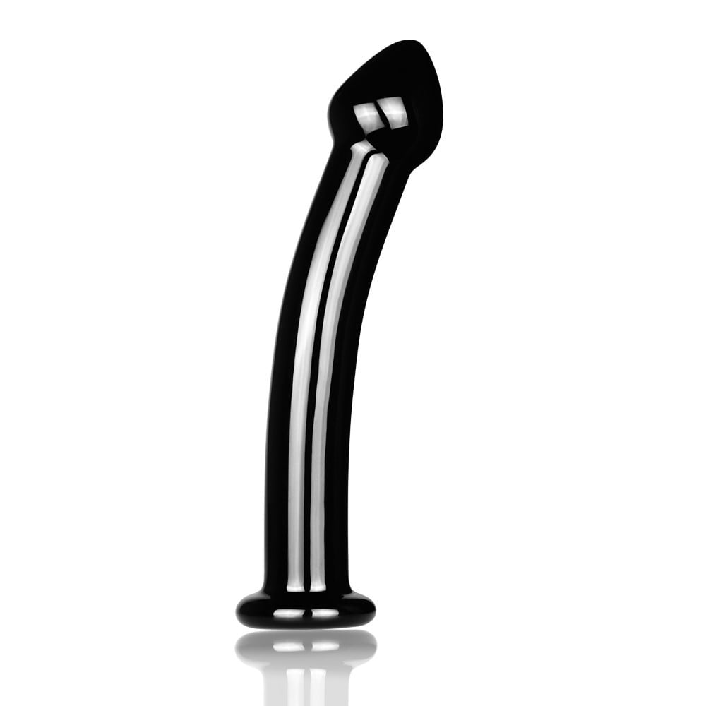 Lovetoy 7.5" Glass Romance GS03BK, černé skleněné dildo 16,5 x 3,4 cm