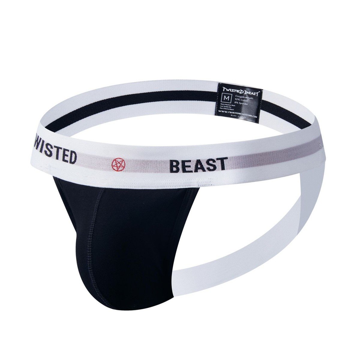 Jocksy Twisted Beast Insignia Jock černé XL, pánské bavlněné jockstrapy