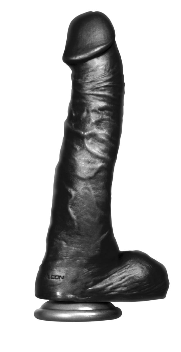 Icon Brands Massive Big Black Cocks Twizted, čierne dildo s prísavkou 29 x 4,9–5,4 cm