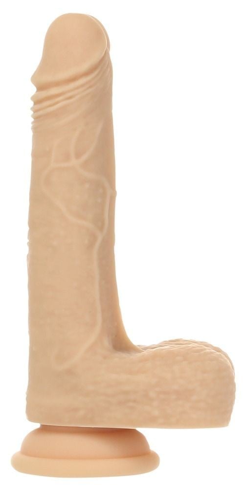 Naked Addiction 7.5″ Rotating & Thrusting Vibrating Dong, realistický prirážací a rotačný vibrátor s diaľkovým ovládaním 19 x 2,5 cm