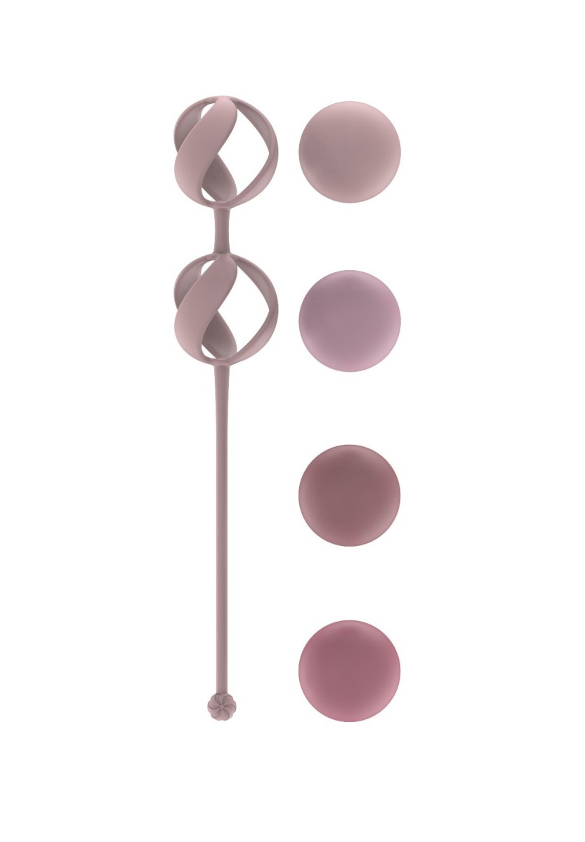 Venušiny kuličky Lola Games Love Story Valkyrie Pink, sada vyměnitelných silikonových vaginálních kuliček 17,7 x 2,9 cm