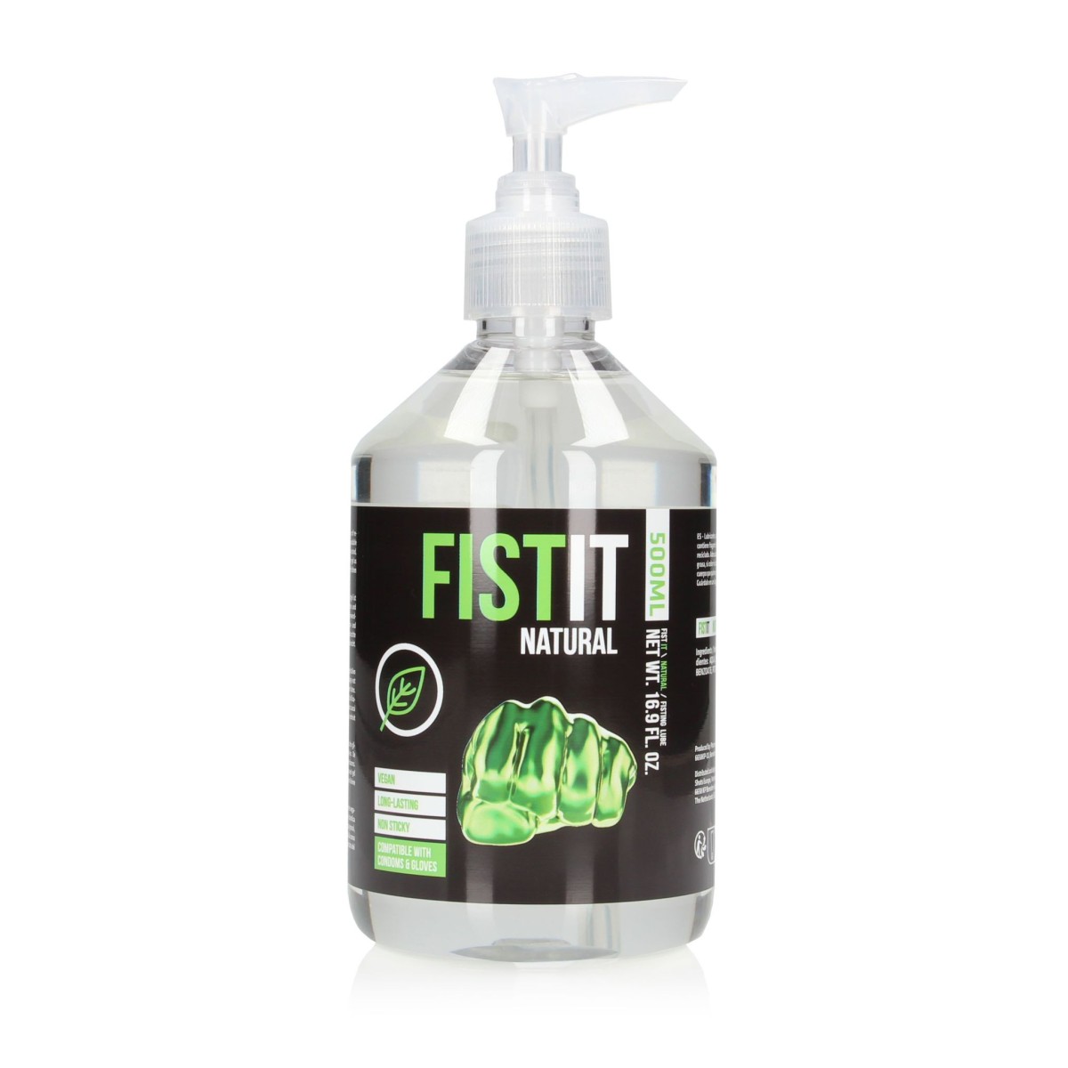 Shots Fist-It Natural Water Based Lubricant 500 ml Pump, veganský lubrikant na vodní bázi pro fisting