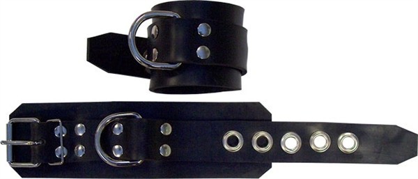 Mister B Rubber Wrist Restraints, černé pouta ze silné gumy 24 x 7 cm