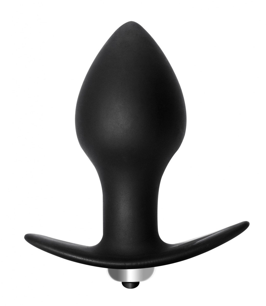 Vibrační anální kolík Lola Games First Time Bulb černý, silikonový vibrační kolík 10,5 x 4 cm