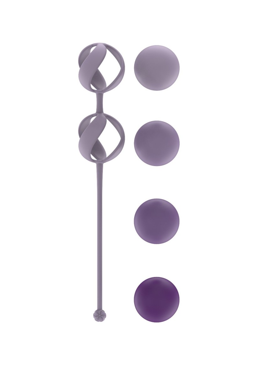 Venušiny kuličky Lola Games Love Story Valkyrie Purple, sada vyměnitelných silikonových vaginálních kuliček 17,7 x 2,9 cm