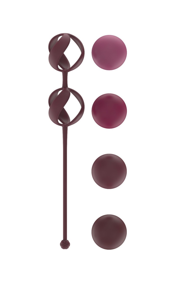 Venušiny kuličky Lola Games Love Story Valkyrie Wine Red, sada vyměnitelných silikonových vaginálních kuliček 17,7 x 2,9 cm