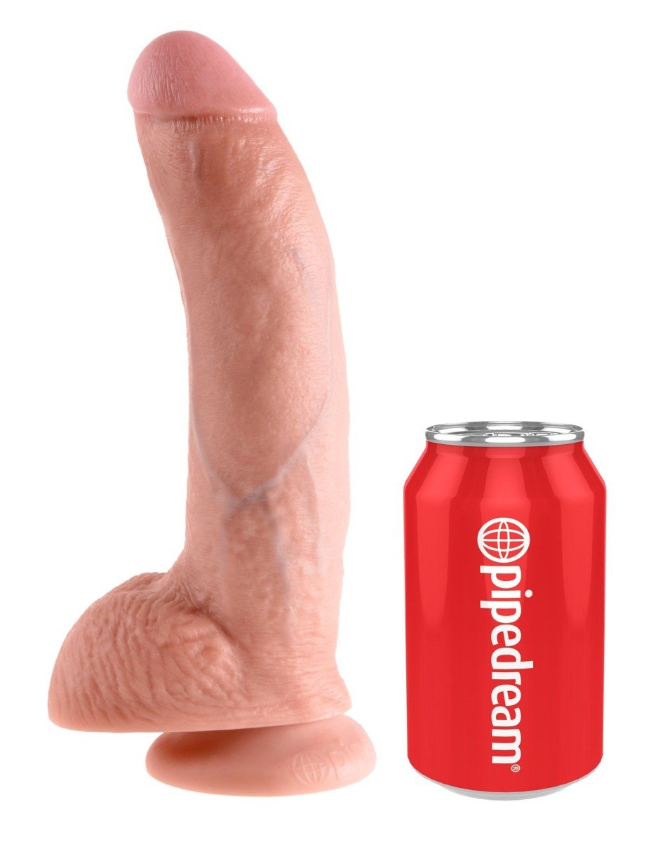 Realistické dildo so semenníkmi King Cock 9″