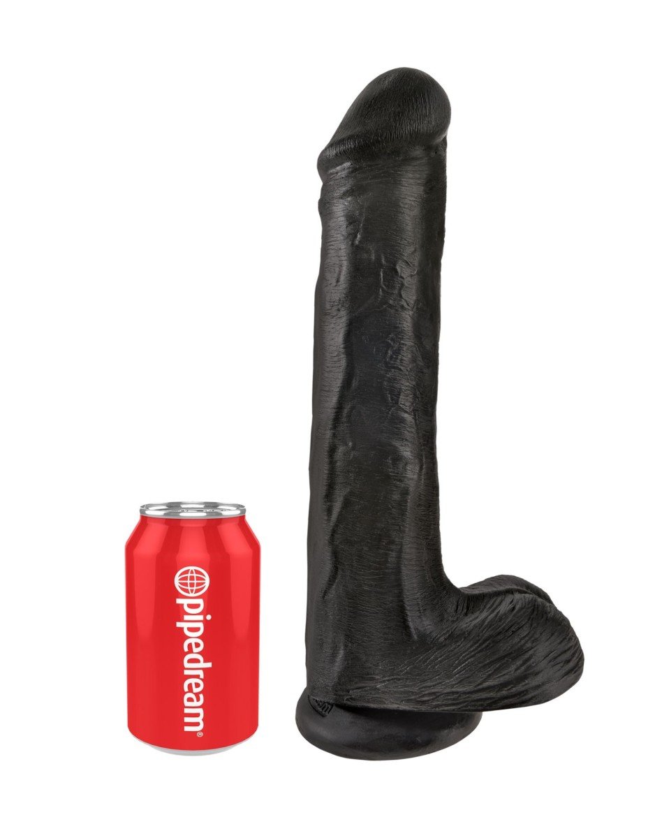 Realistické dildo s varlaty King Cock 13″ černé