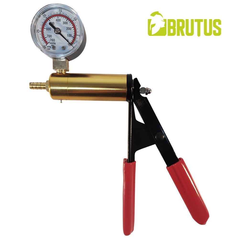 Brutus Get Bigger Premium Universal Penis Enlargement Pump, univerzální kovová pumpa s manometrem