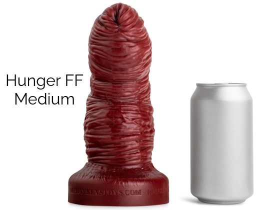 Mr. Hankey’s Toys HungerFF Blood Red Medium, prémiové silikonové dildo s Vac-U-Lock 20,8 x 6,3–7,8 cm