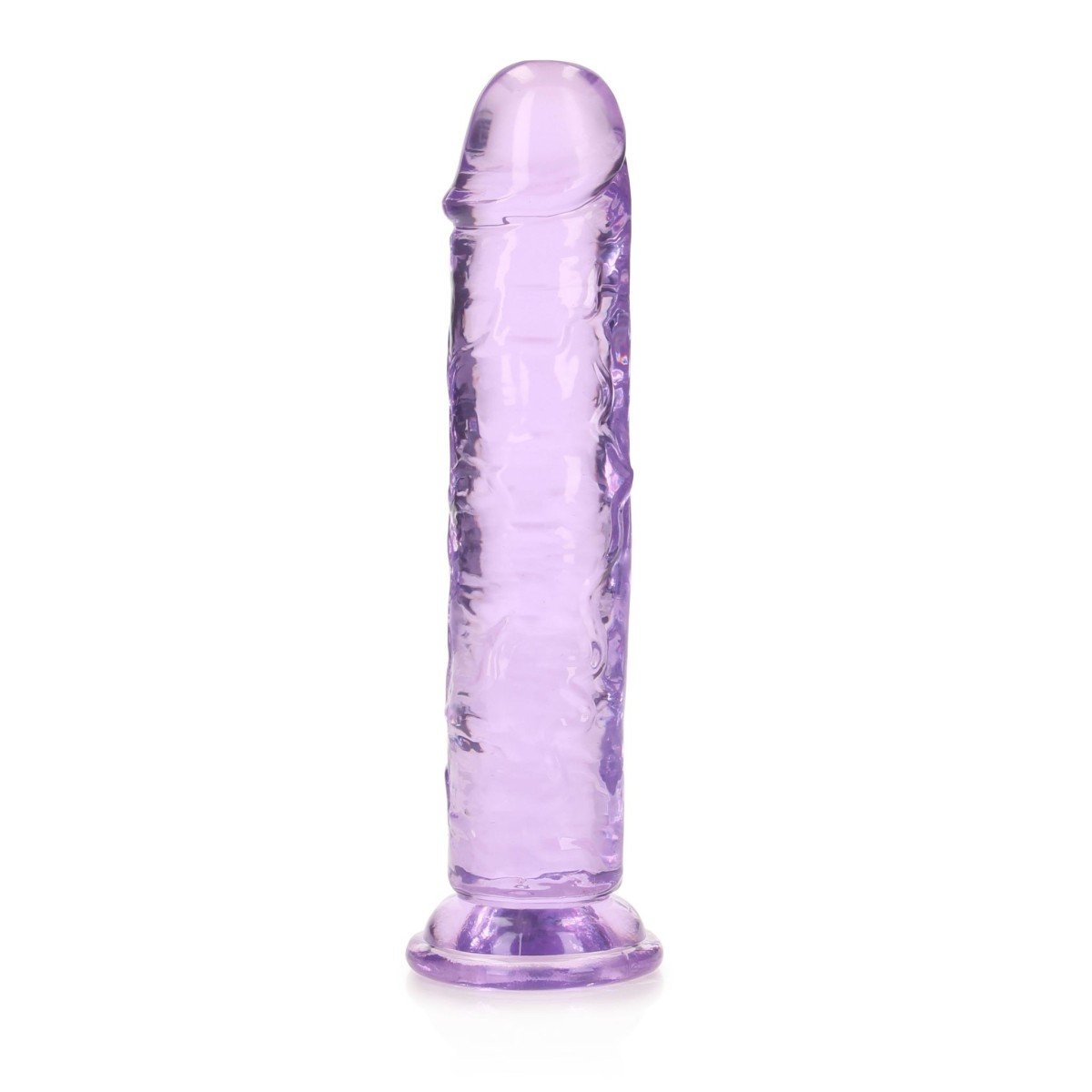 Gélové dildo RealRock Crystal Clear Realistic 7″ fialové