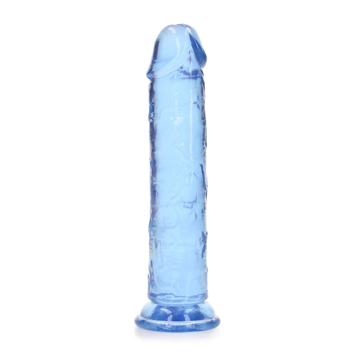 RealRock Crystal Clear Realistic 7″ Jelly Dildo Blue