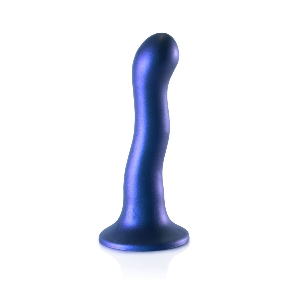 Dildo Ouch! Ultra Soft Silicone Curvy G-Spot Dildo 7" Blue, silikonové dildo s přísavkou 17,2 x 2,8ؘ–3,7 cm