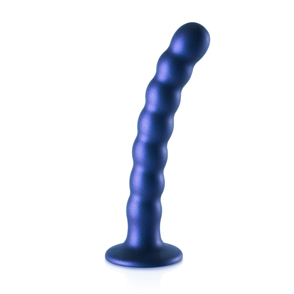 Dildo Ouch! Beaded Silicone G-Spot Dildo 6,5" Blue, silikonové dildo s přísavkou 17 x 2,3–2,5 cm